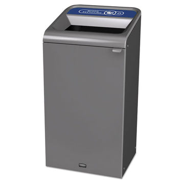 Rubbermaid® Commercial Configure Indoor Recycling Waste Receptacle, 23 Gal, Gray, Mixed Recycling freeshipping - TVN Wholesale